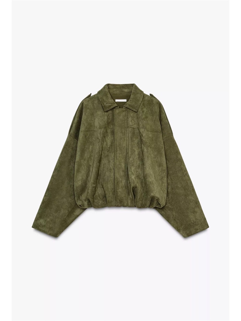 NWOT Zara Olive Green Faux Suede Jacket Small